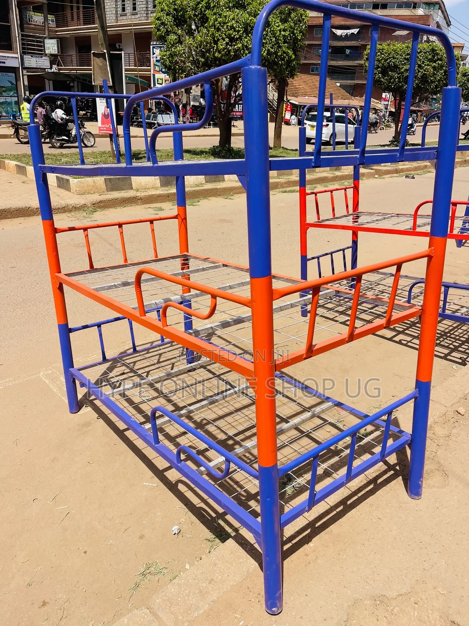 3by6,Purple and Orange Triple Decker Bed