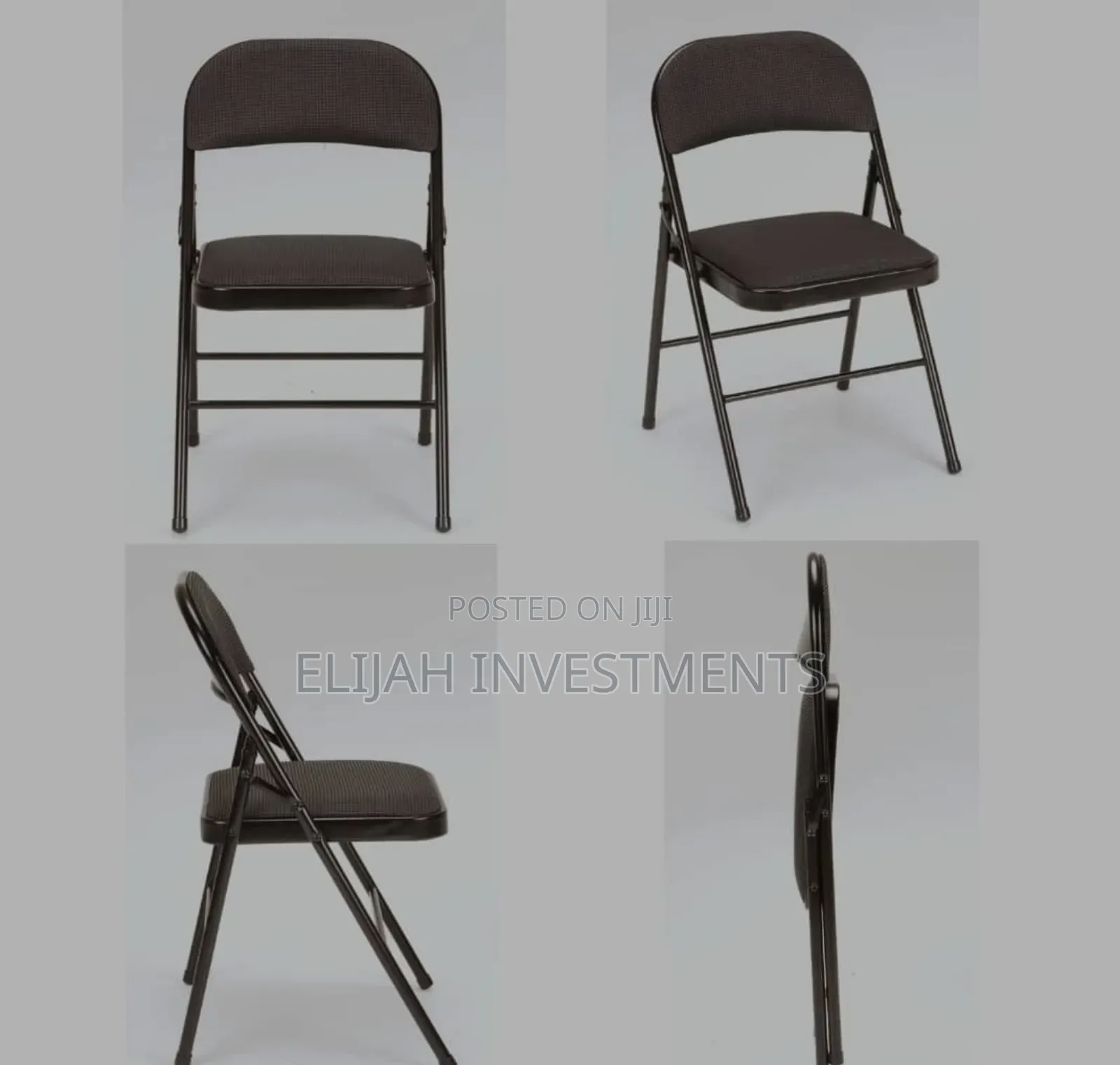 Black Frame Metallic Foldable Chair