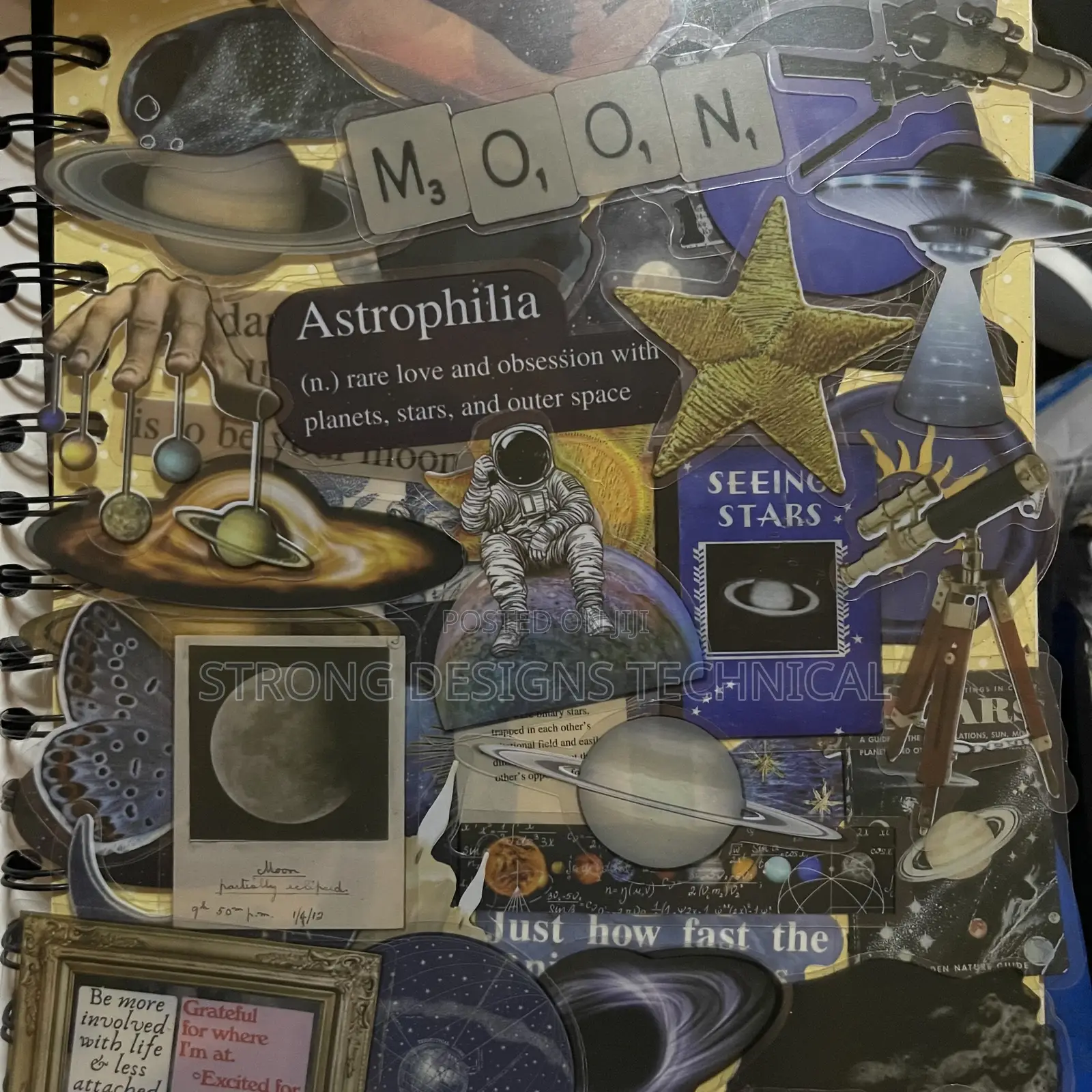 Transparent Moon/ Universe Stickers for Laptops/ Books/