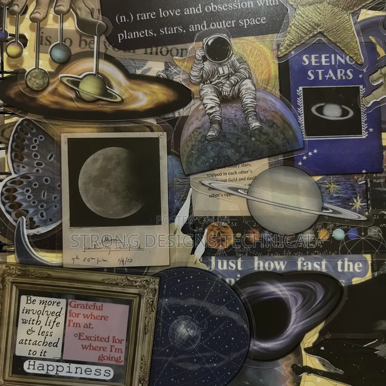 Transparent Moon/ Universe Stickers for Laptops/ Books/
