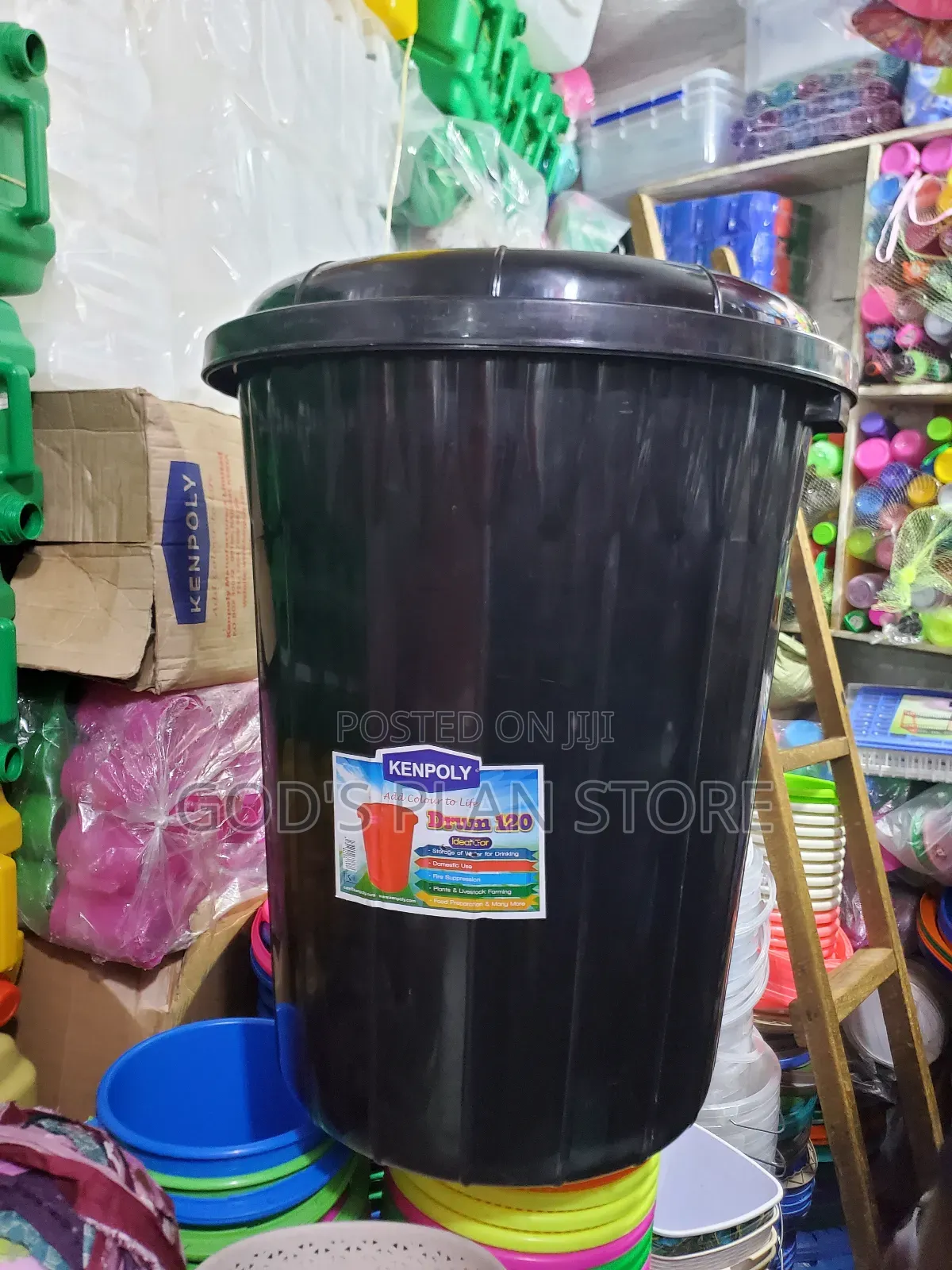 Black 120litres Plastic Buckets 120litres Plastic Buckets Black
