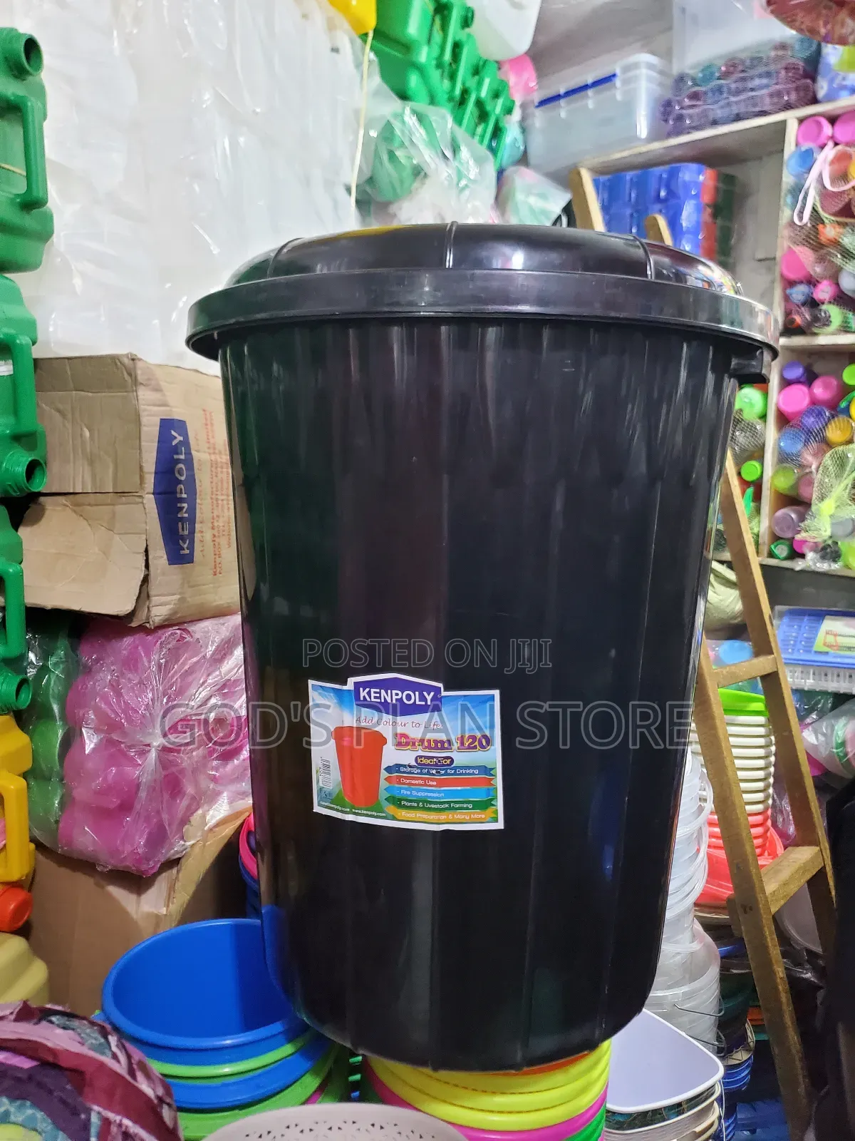 Black 120litres Plastic Buckets 120litres Plastic Buckets Black
