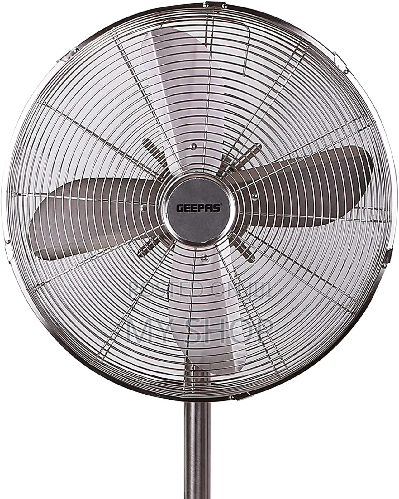 Geepas Stand Fan Gf9611, 16"Metal Fan With 5 Aluminum Blades