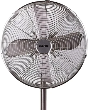 Geepas Stand Fan Gf9611, 16"Metal Fan With 5 Aluminum Blades