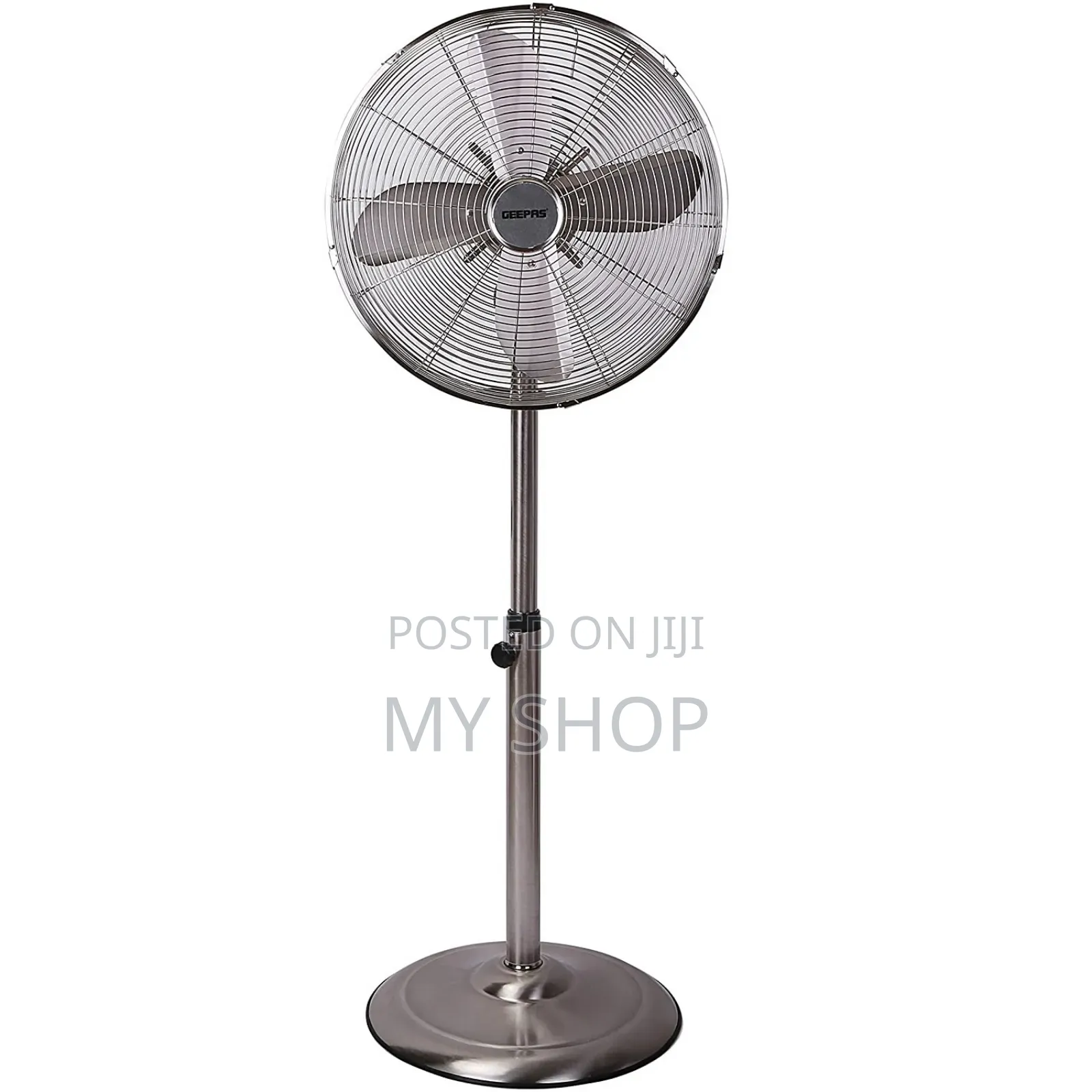 Geepas Stand Fan Gf9611, 16"Metal Fan With 5 Aluminum Blades