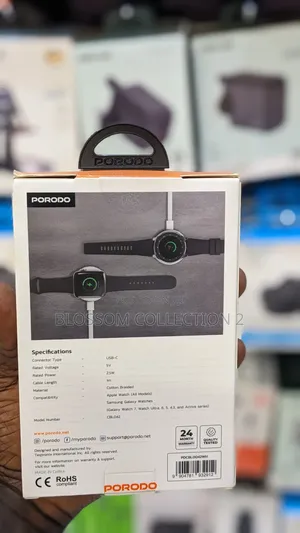 Porodo One Touch Magnetic Watch Charger for Samsung and iPhone