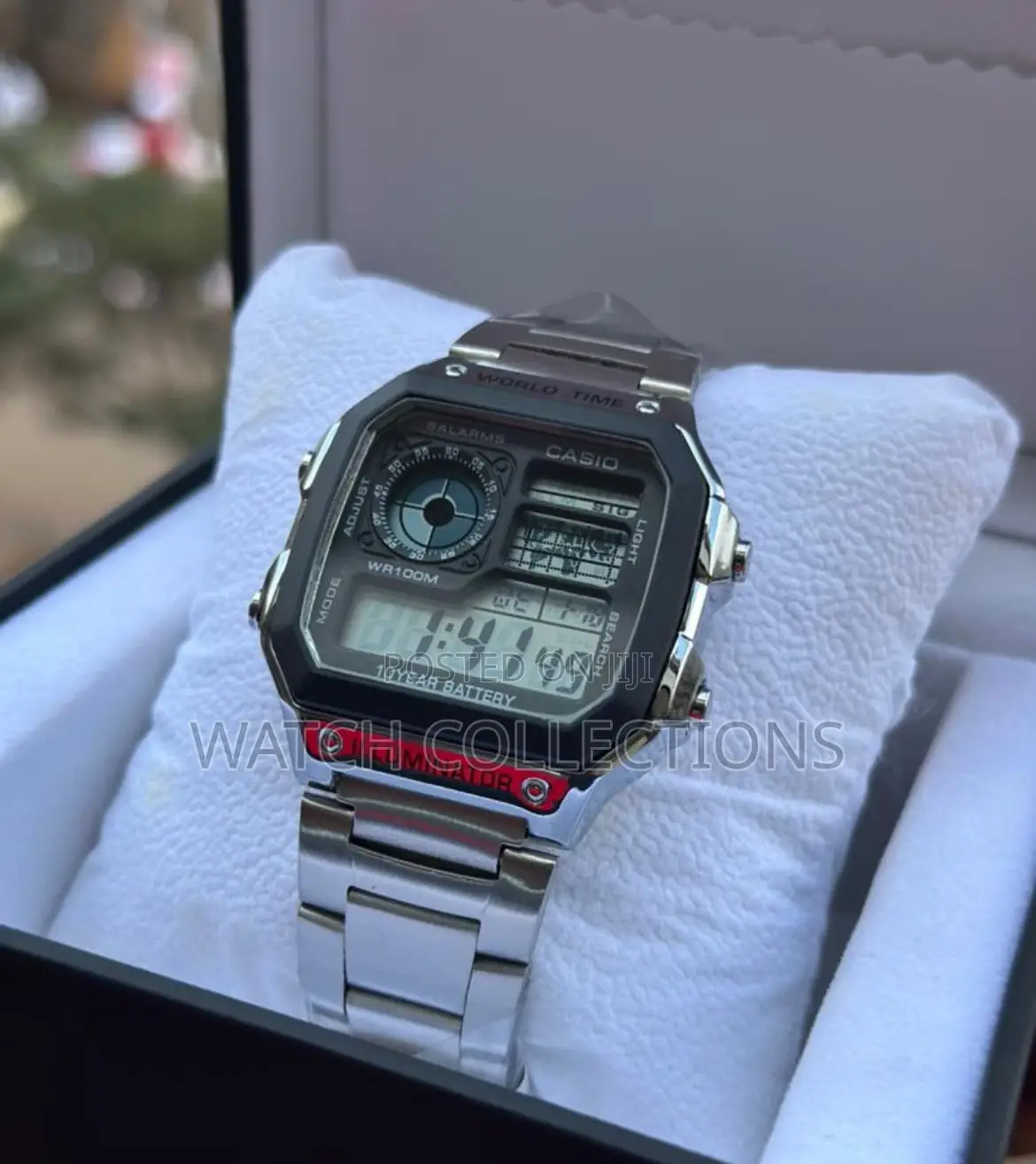 Men's Digital Watch With Stainless Steel Strap