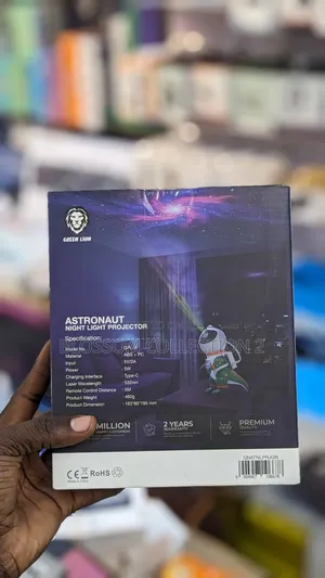 Green Lion Astronaut Night Light Projector