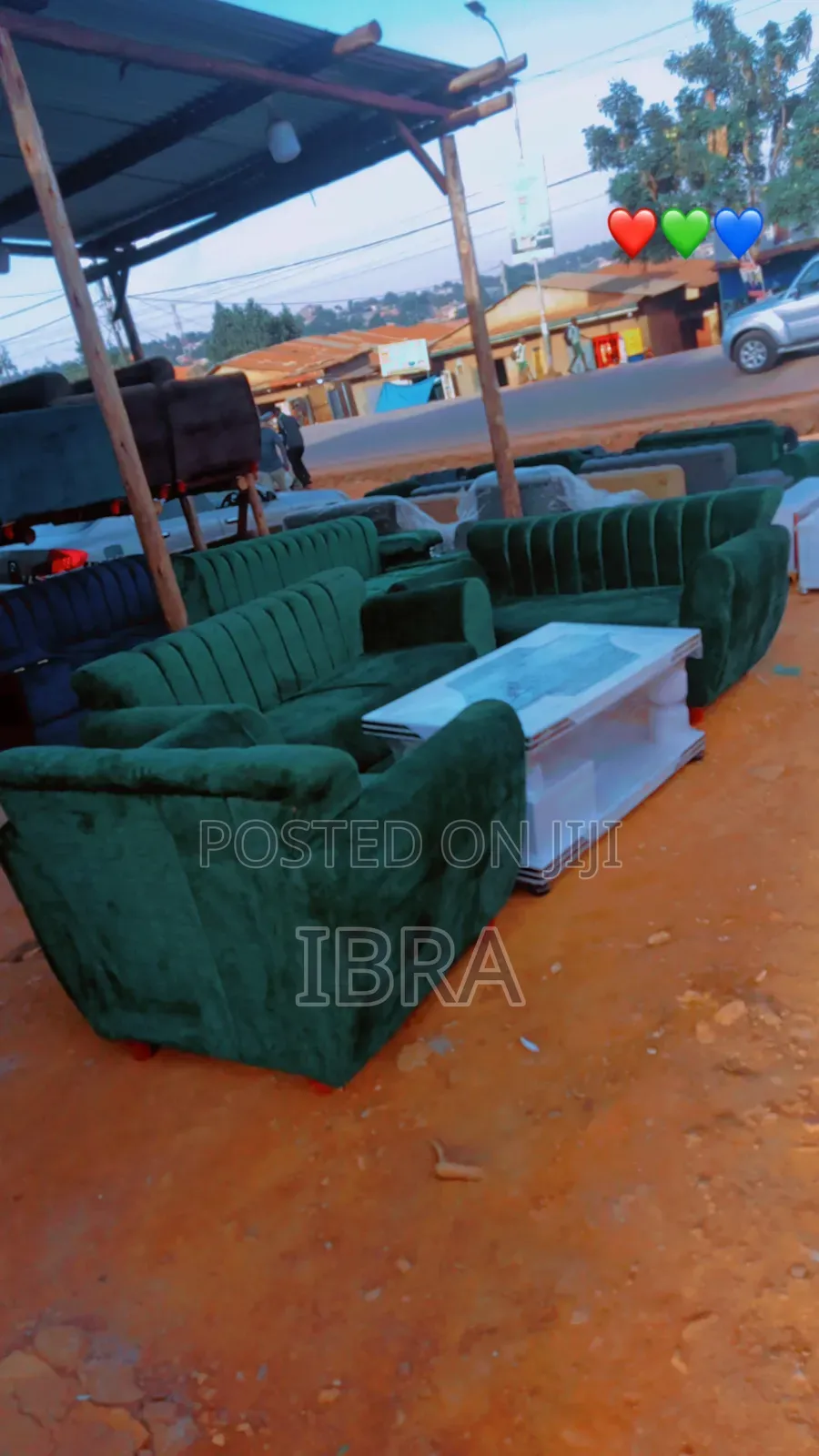 A Green Sofa Set With Good Material for Sale