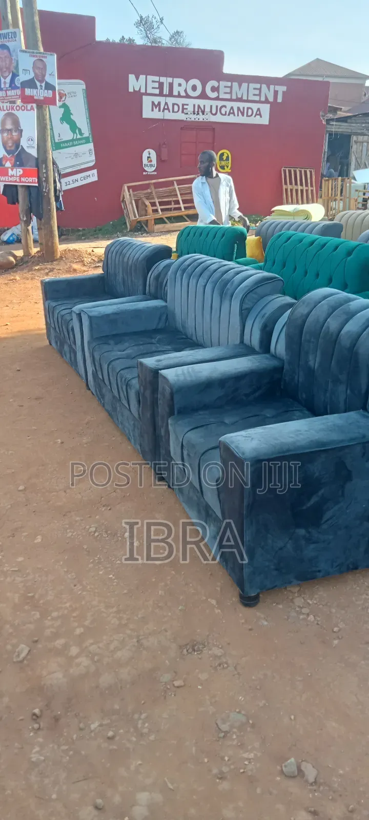 A Durable Sofa Set With String Mattress