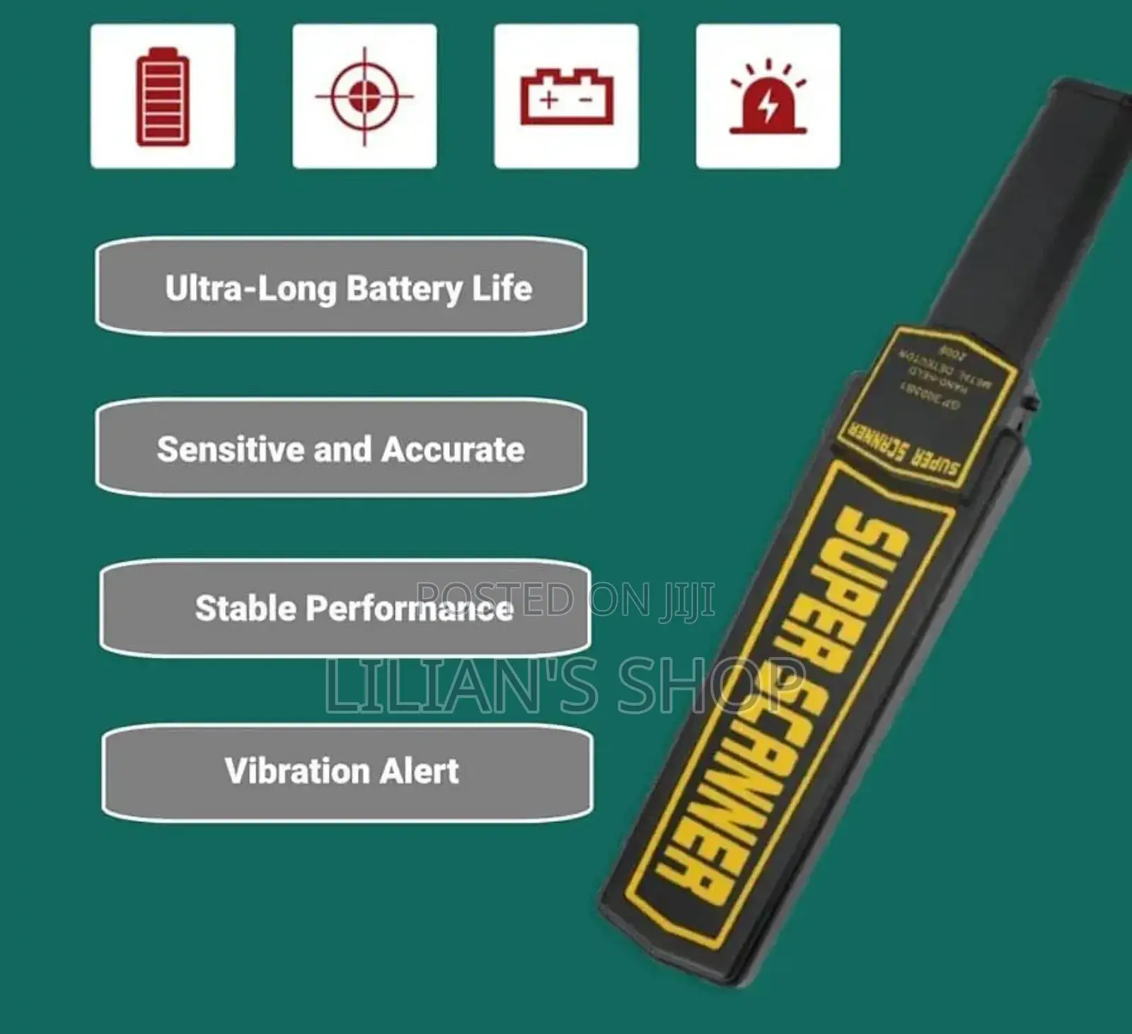 Portable Hand Held Metal Detector Body Scanner/Wand