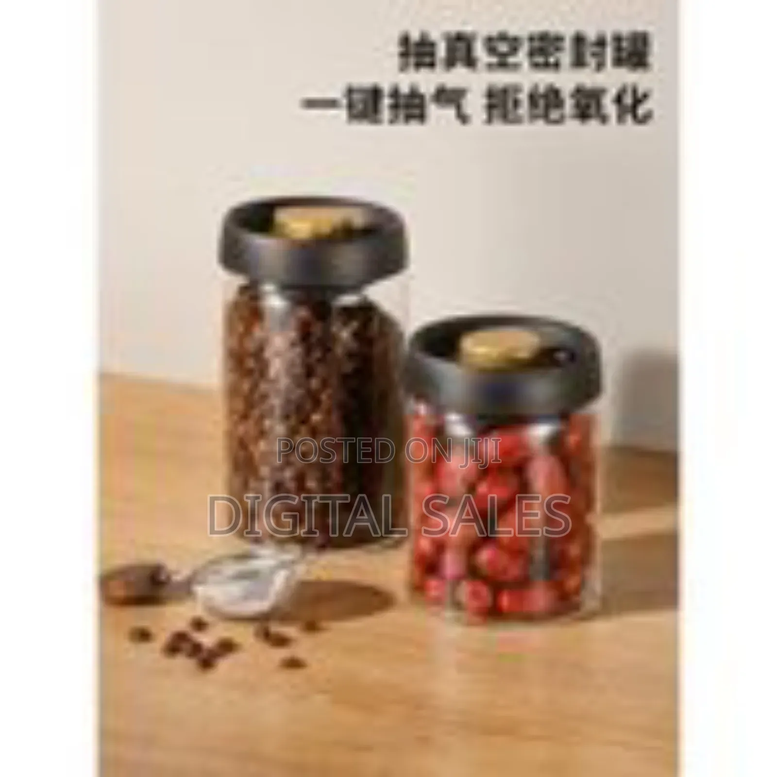 2 Pieces of 1200ml 1800ml Vacuum Sealed Tanks for Coffee Beans, Glas