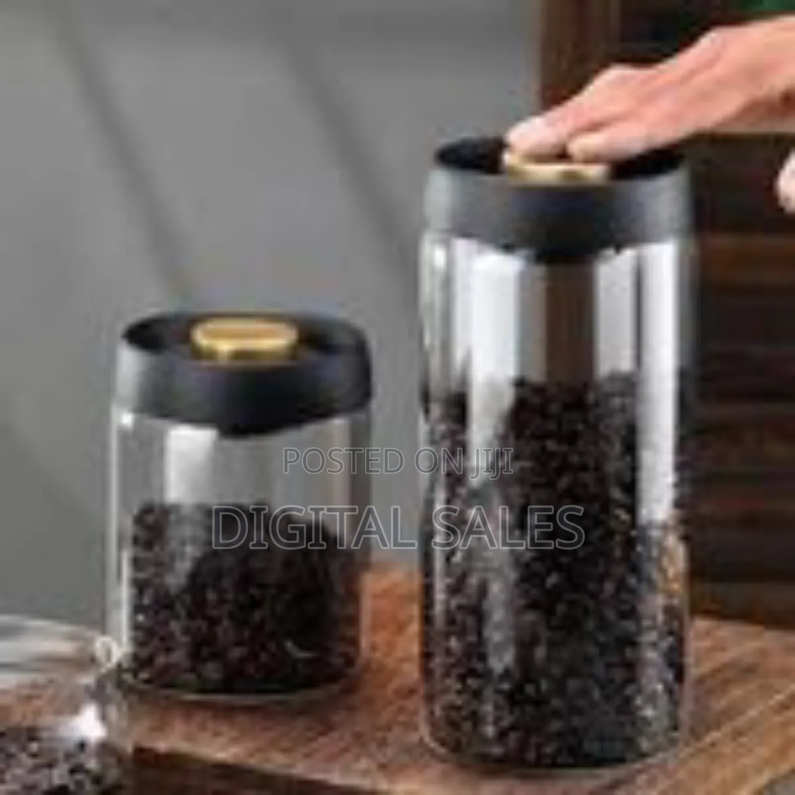 2 Pieces of 1200ml 1800ml Vacuum Sealed Tanks for Coffee Beans, Glas