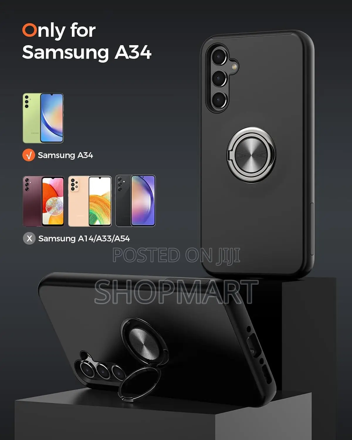 Armoured Phone Ring Case For Samsung A34