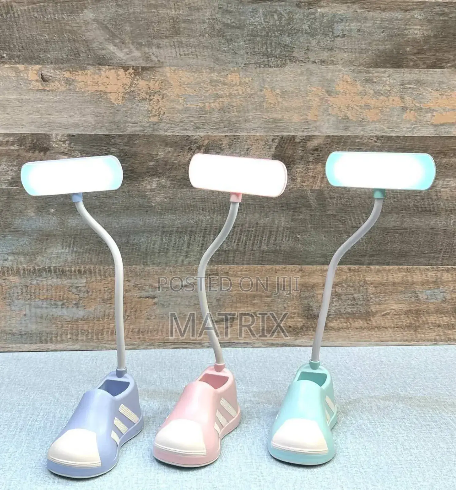 Led Table Lamp With a Flexible Gooseneck and a Base Shaped Like a Shoe