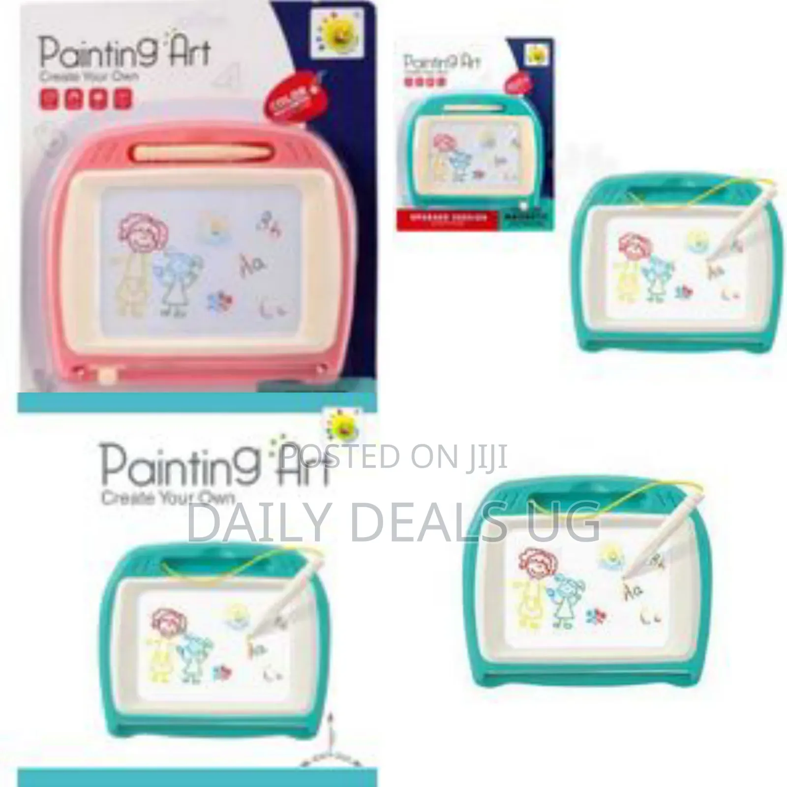 Large Magnetic Drawing Board - 4 Colors 16×13in Doodle Pad