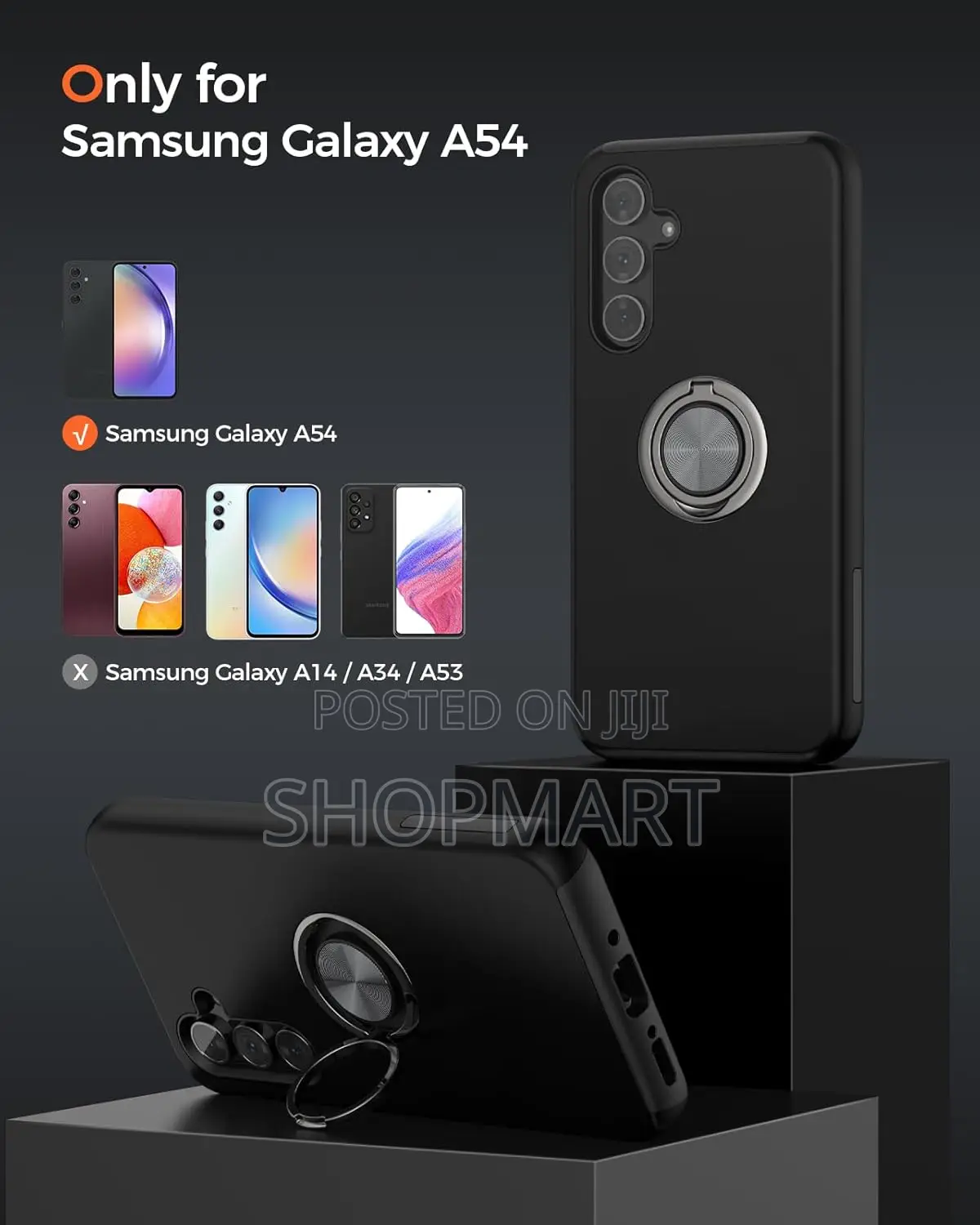 Case for Samsung Galaxy A54 Case, Dual Layer Protective Pc Back, Black