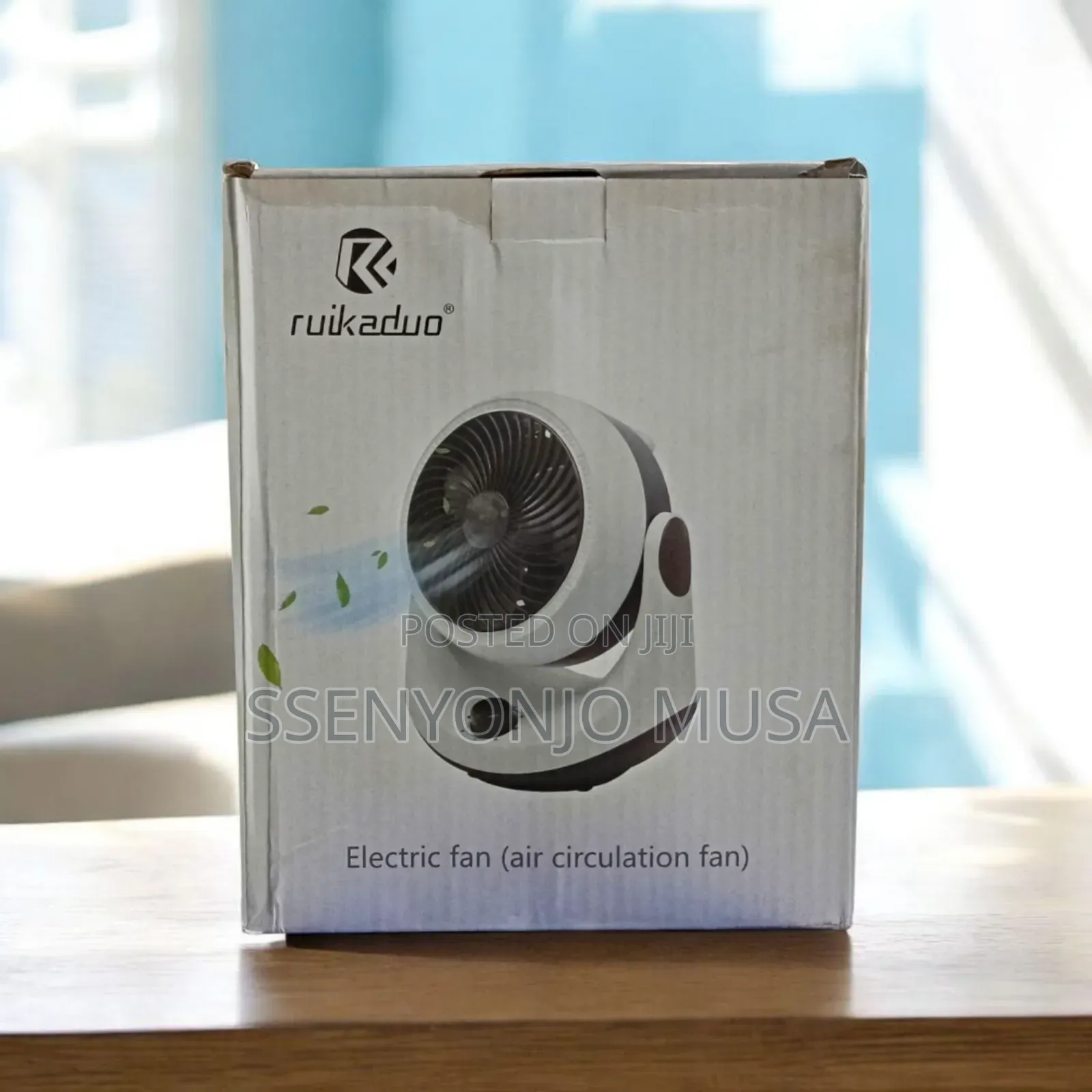 Ruikaduo Electric Air Circulation Fan – White/Green | Powerful Cooling