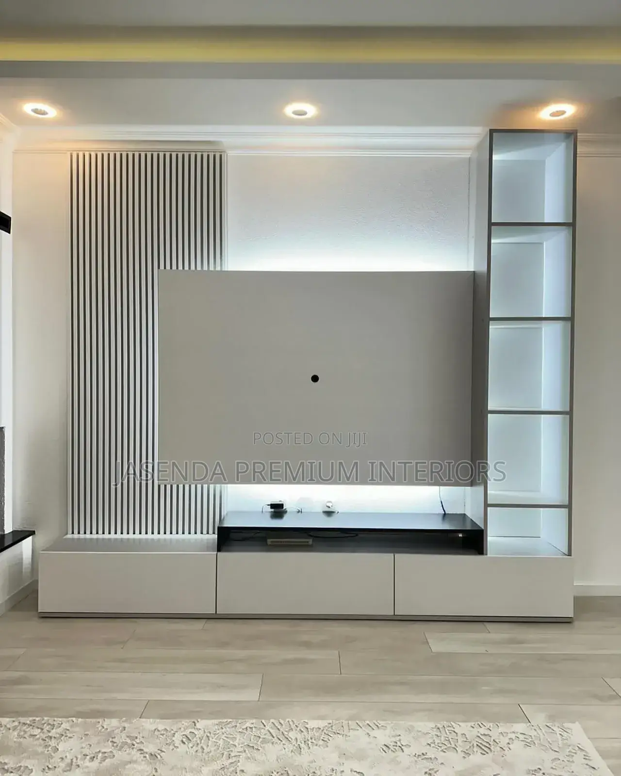 Wooden Tv Unit | Tv Wall Unit | Complete Media Center 1-Year Warranty