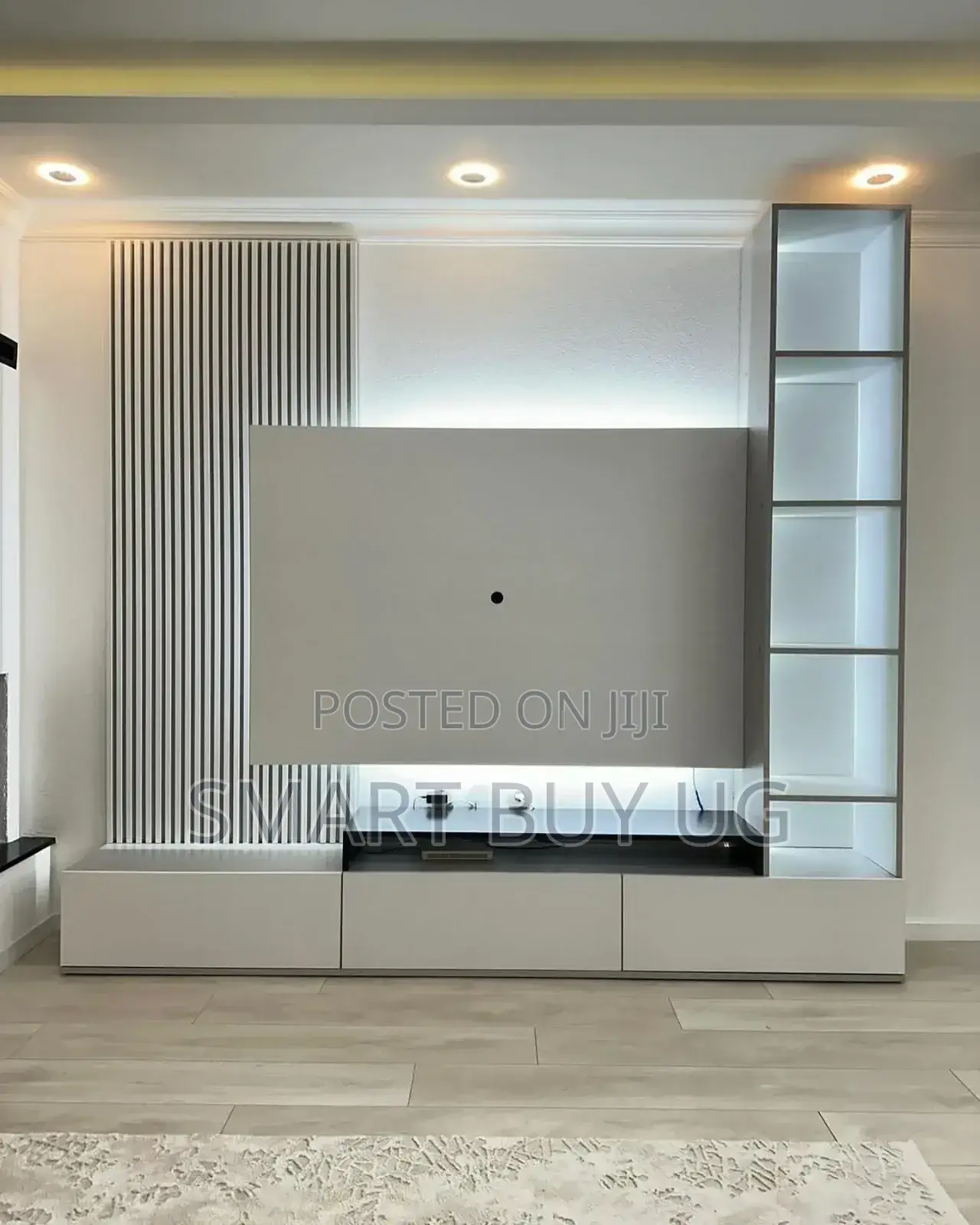 Wooden Tv Unit | Tv Wall Unit | Complete Media Center 1-Year Warranty