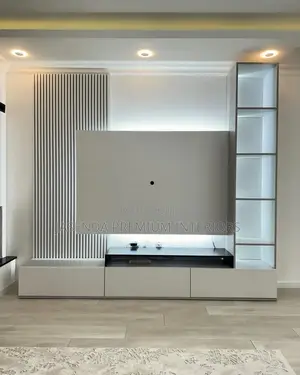 Wooden Tv Unit | Tv Wall Unit | Complete Media Center 1-Year Warranty