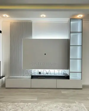 Wooden Tv Unit | Tv Wall Unit | Complete Media Center 1-Year Warranty
