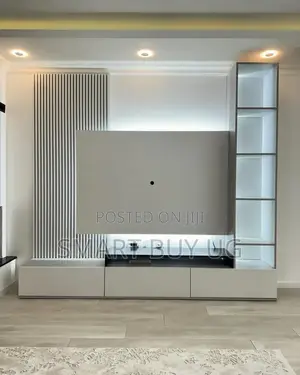 Wooden Tv Unit | Tv Wall Unit | Complete Media Center 1-Year Warranty