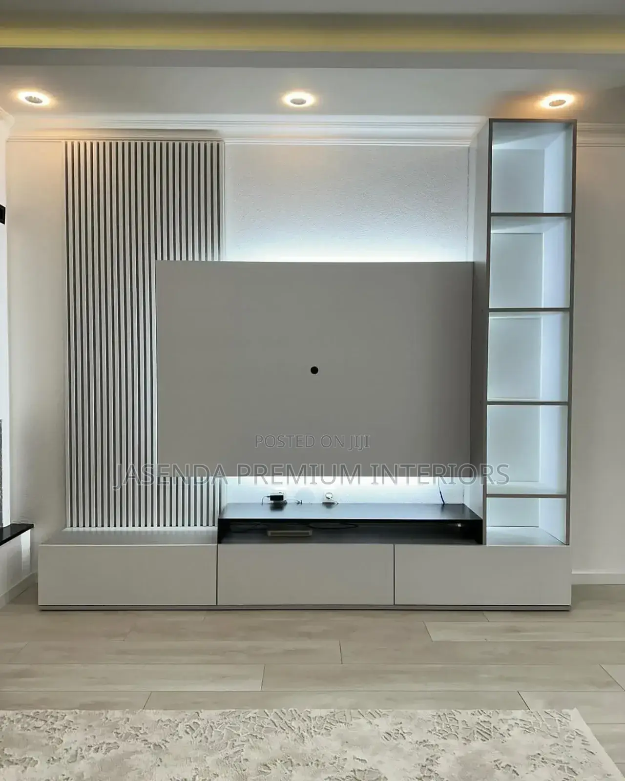Wooden Tv Unit | Tv Wall Unit | Complete Media Center 1-Year Warranty