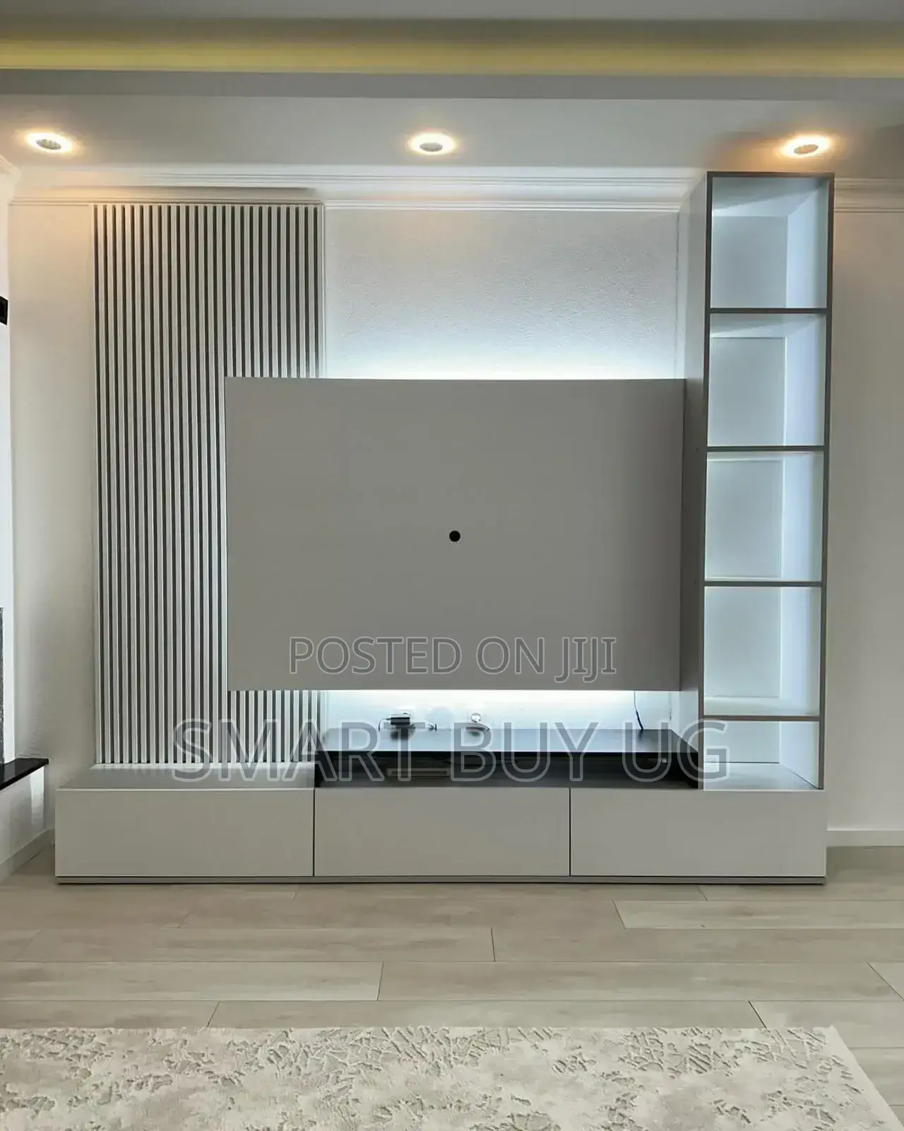 Wooden Tv Unit | Tv Wall Unit | Complete Media Center 1-Year Warranty