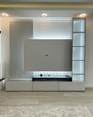 Wooden Tv Unit | Tv Wall Unit | Complete Media Center 1-Year Warranty