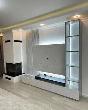 Wooden Tv Unit | Tv Wall Unit | Complete Media Center 1-Year Warranty
