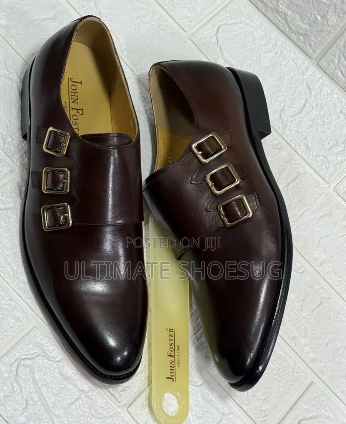 John Foster Leather Buckle Oxfords