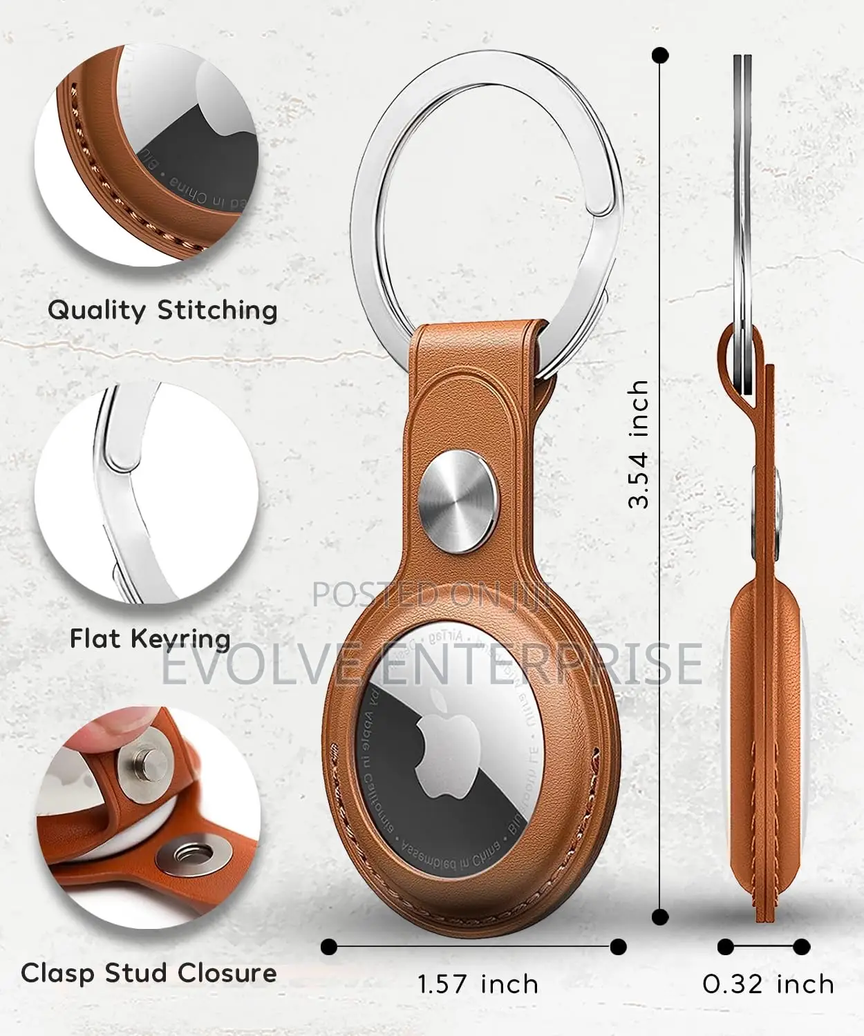 Pu Leather Keyring Holder Compatible With Apple Airtag