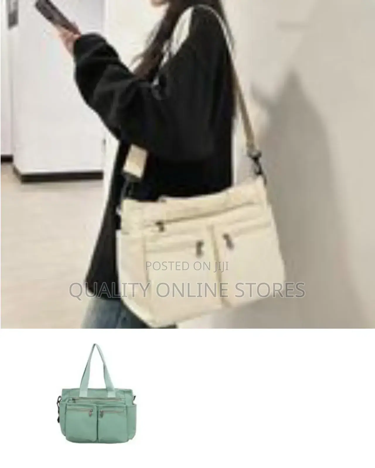 Minimalist Canvas Fashion Tote Bags for Women Multi Pockets Top Hand