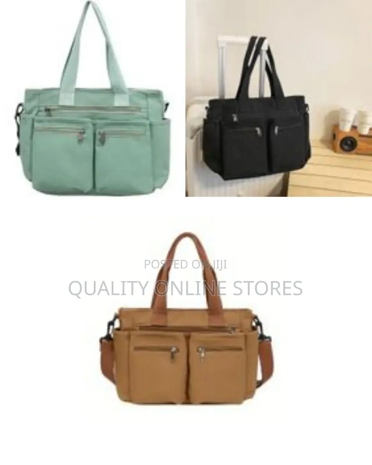 Minimalist Canvas Fashion Tote Bags for Women Multi Pockets Top Hand
