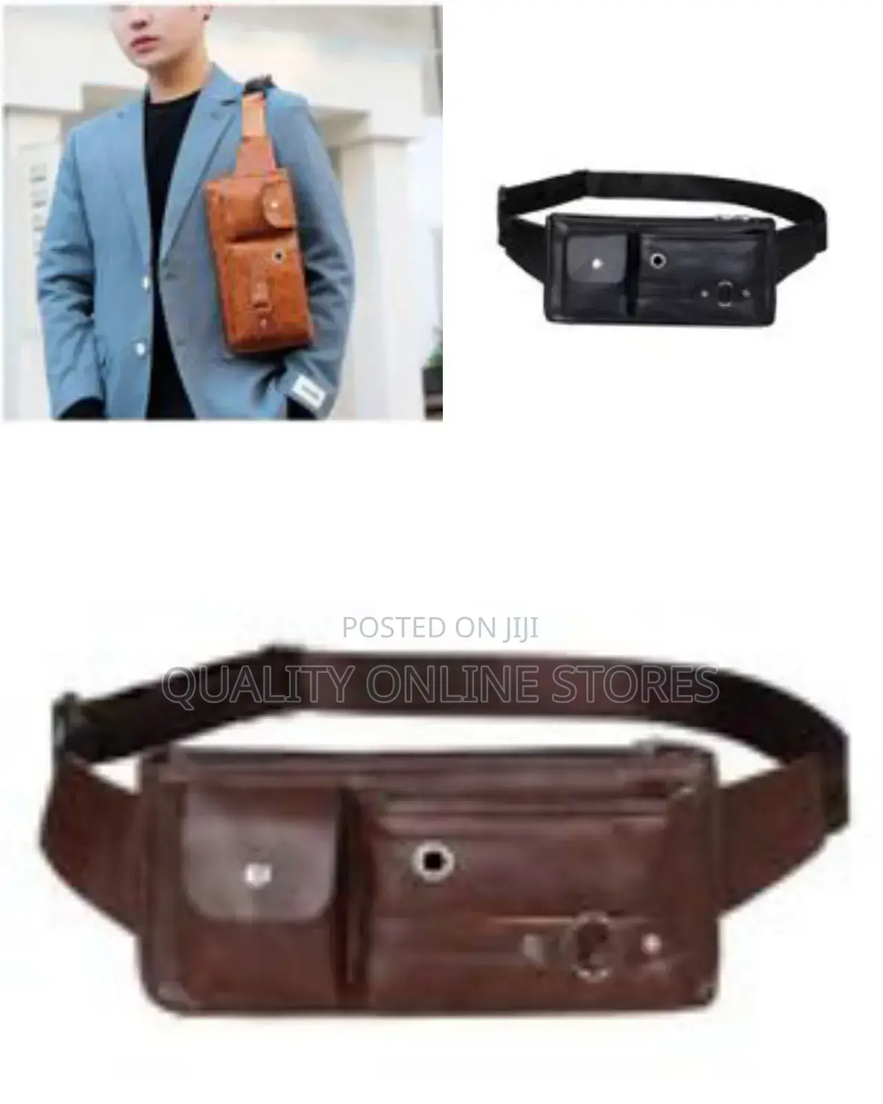 Leather Fanny Pack for Men and Women, Hip Waist Bag