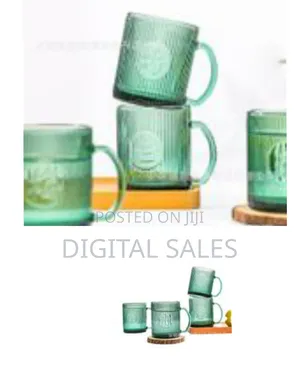 6 Pieces of Blossom Green 240ml Heat Resistant Glass Cups Coffee