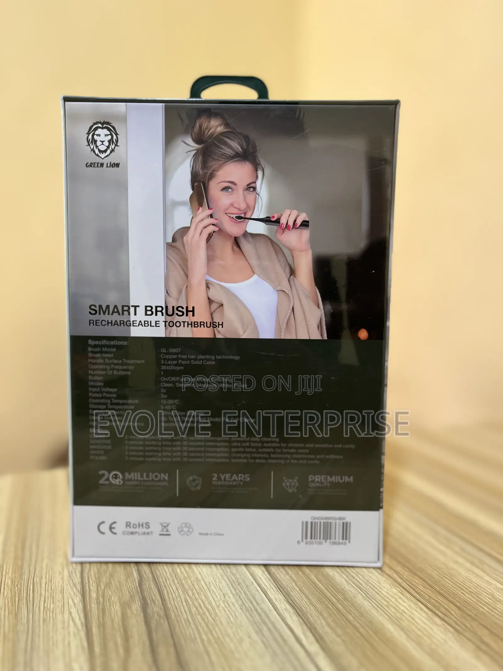 Green Lion Smart Brush Rechargeable Toothbrush - Black