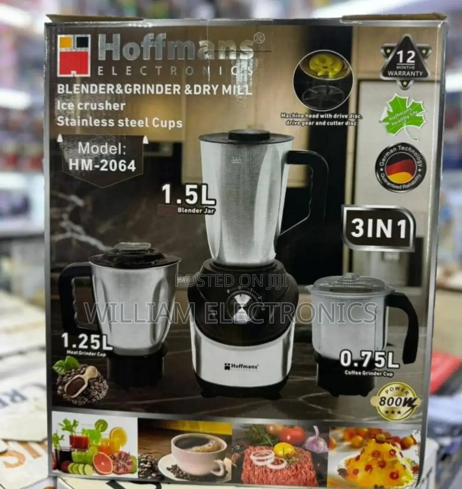 Hoffmans 3in1 Blender 1.25l/Hoffmans Blender