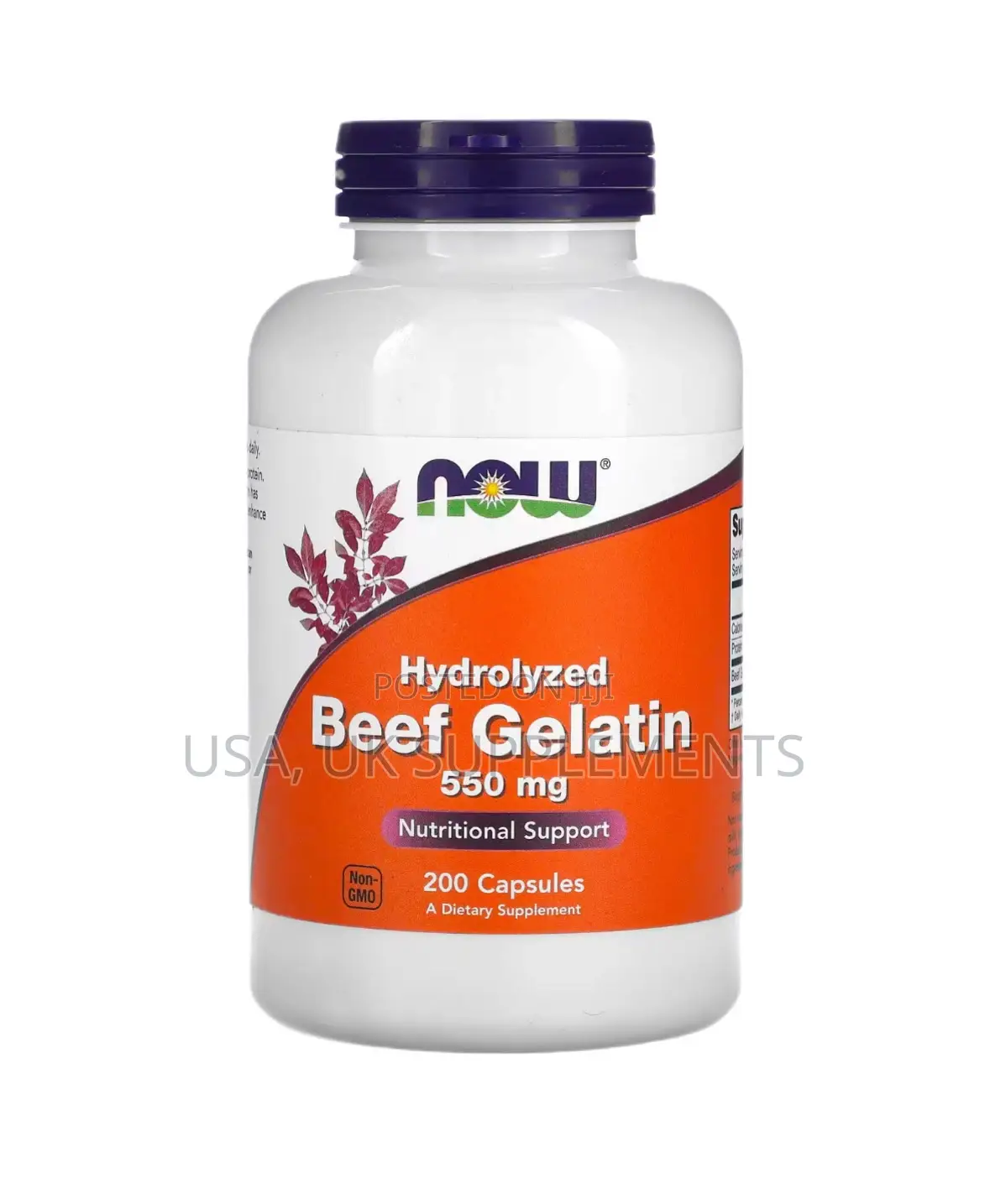 Hydrolyzed Beef Gelatin 550mg 200capsules Now