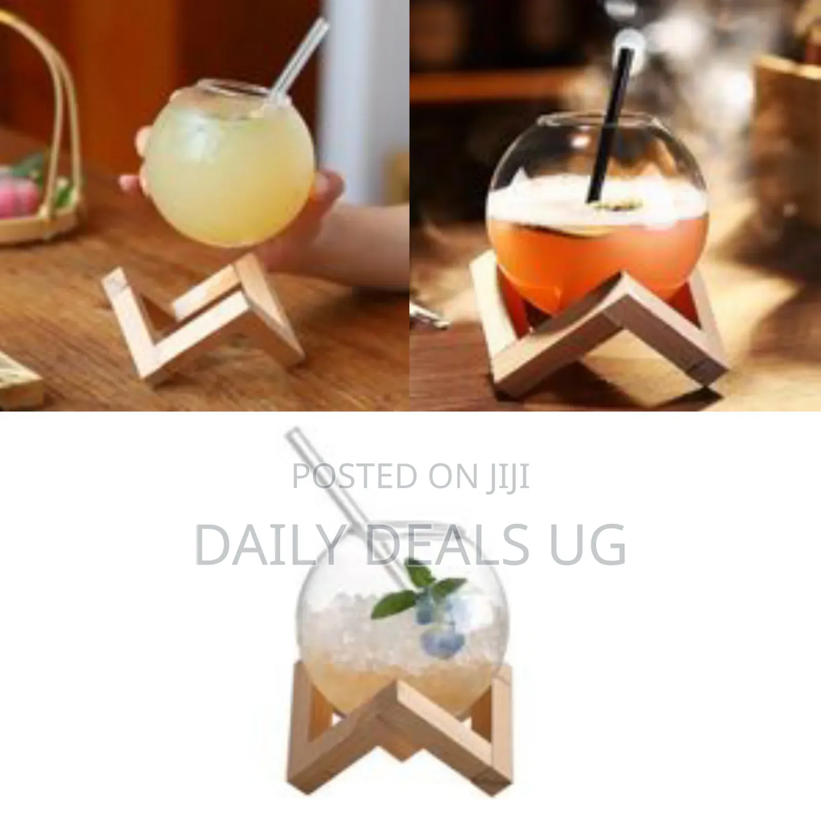 6 Pieces of Moon Round Ball Shaped Cocktail Glass