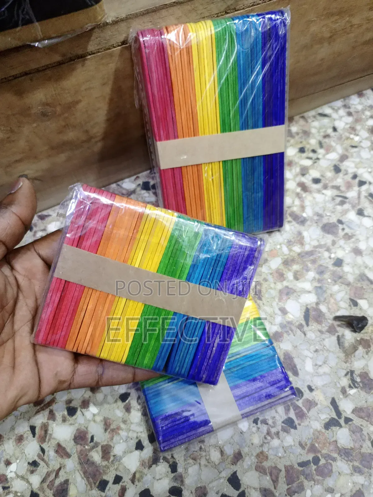 50pcs Colorful Wooden Ice Cream Sticks