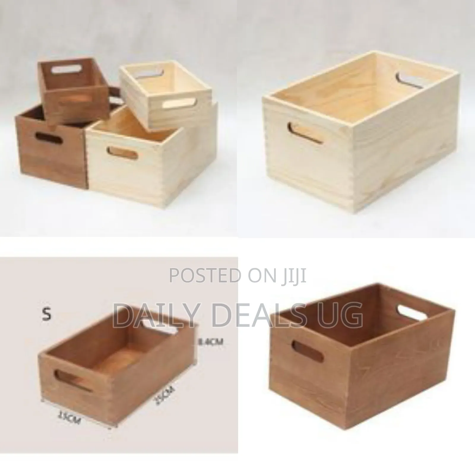 2 Pack of Wooden Storage Boxes, Tabletop Bookcase
