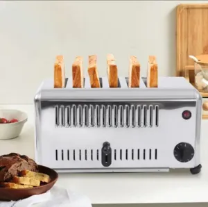 6 Slice Bread Toaster 1680w 110v Stainless Steel Commercial 1-5 Minut