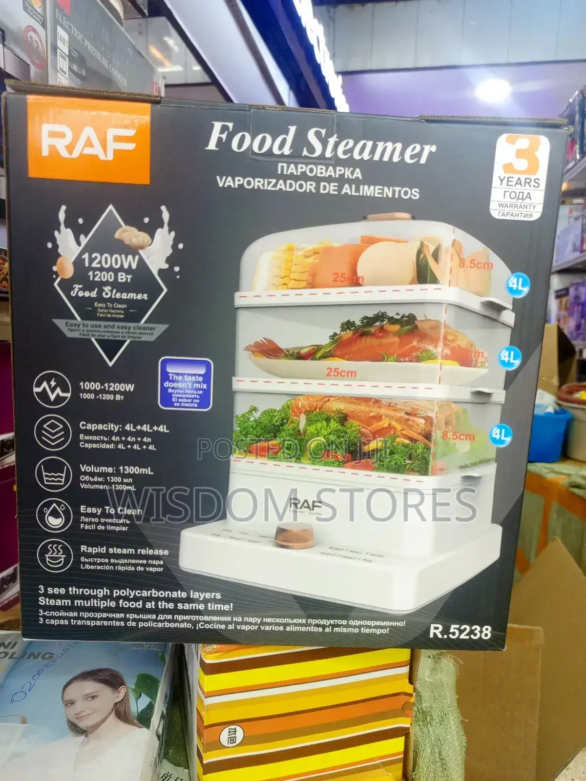 3 Tier Electric Food Cooking Steamer Pot With Display, Timer Fuction