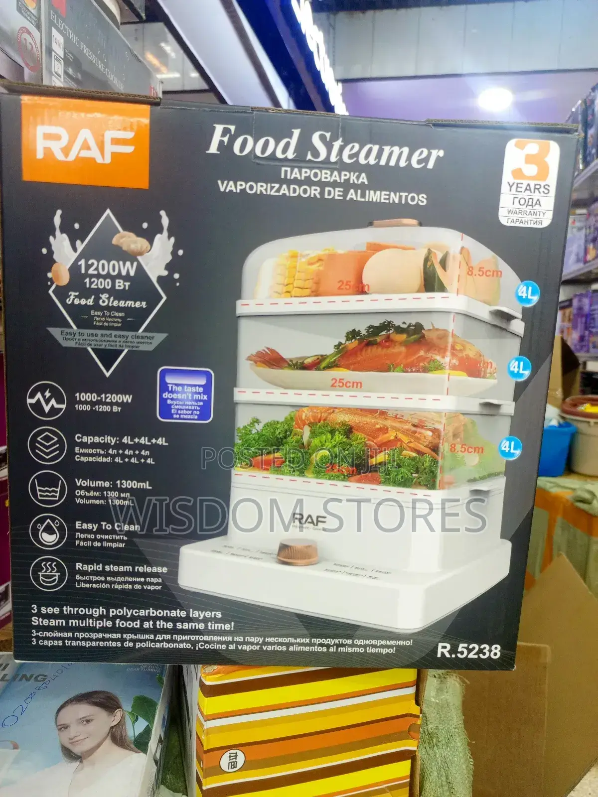 3 Tier Electric Food Cooking Steamer Pot With Display, Timer Fuction