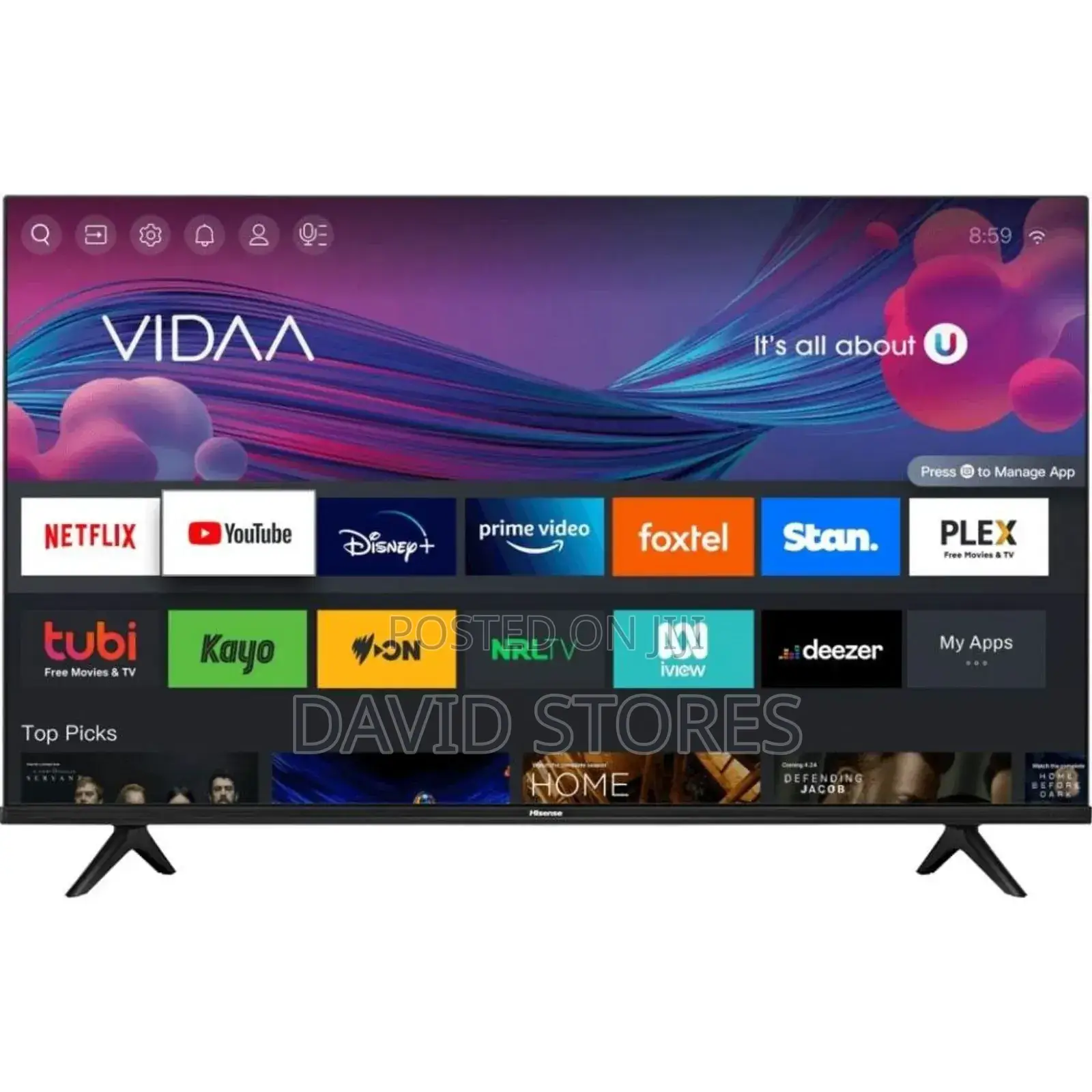 Hisense 50-Inch Uhd Tv Vidaa Smart Tv With Lnbuilt Decoder – Black