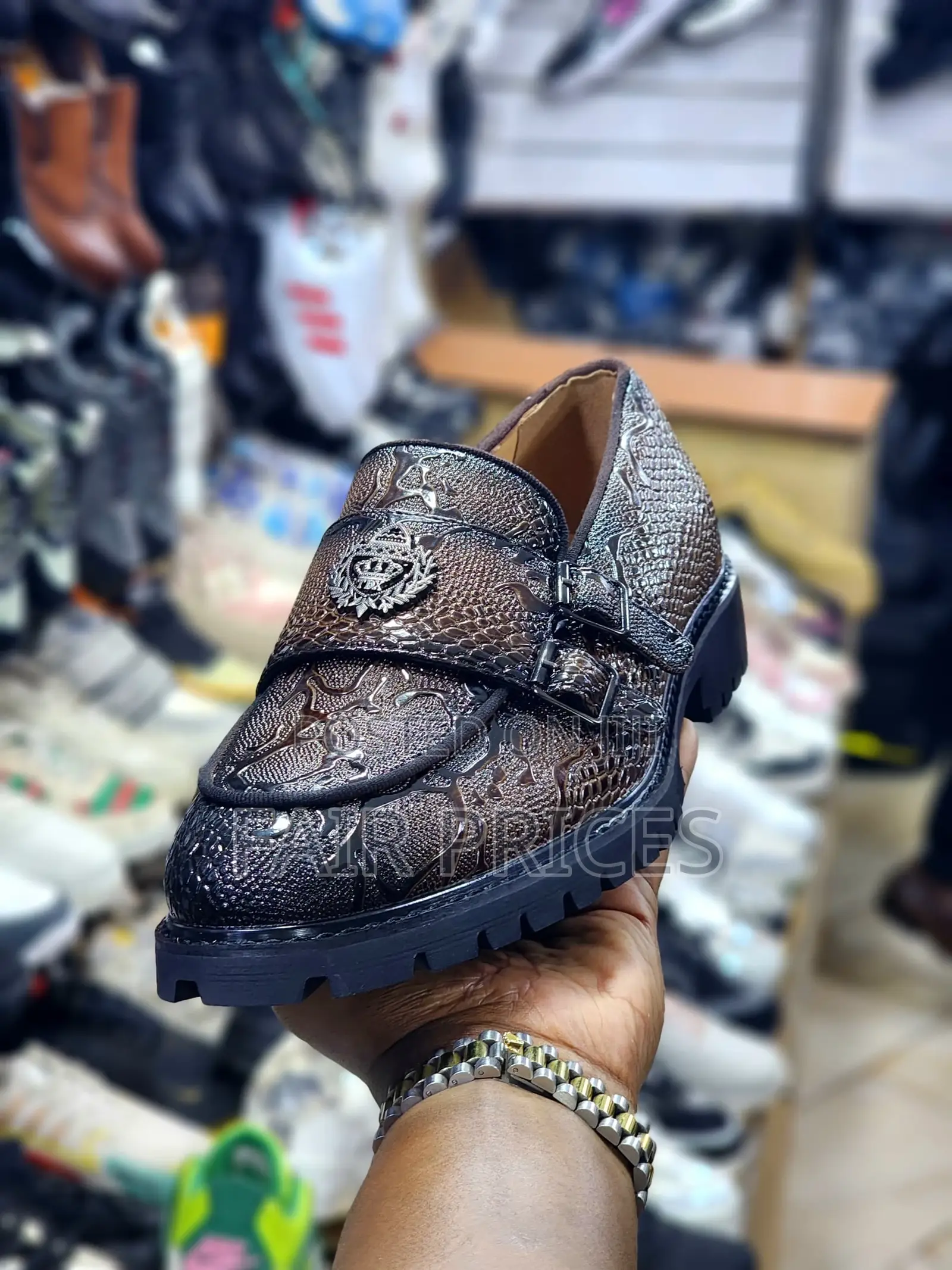 Black Loafers Shinny Shoes Bigsole