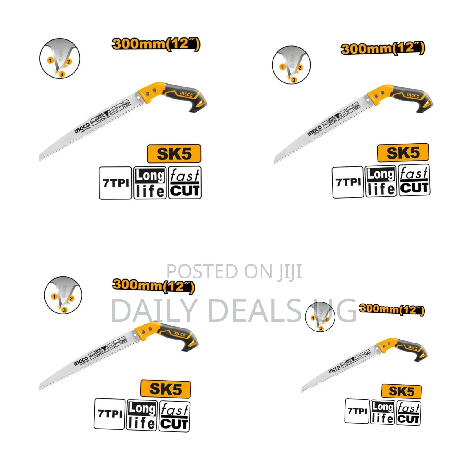 12-Inch Pruning Saw - Taiwan Sk5 Material, 7tpi, Heat Treatment