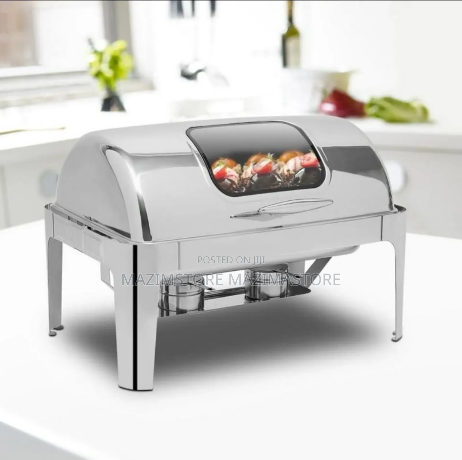 9l Single Rectangular Roll Top Chafing Dish